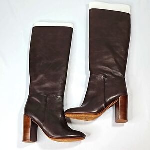Lands End Women's Browm Leather Riding Boots Size 6